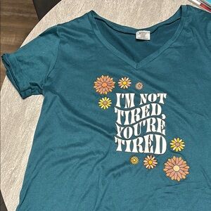 Teal V-Neck Women's Sleep Shirt